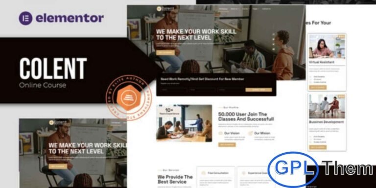Colent – Online Course Elementor Template Kit Colent is a modern and professional Online Course Elementor Template Kit designed to create engaging and high-converting education websites. This template kit is perfect for online courses, business training, coaches, trainers, classes, colleges, schools, teachers, and e-learning platforms.