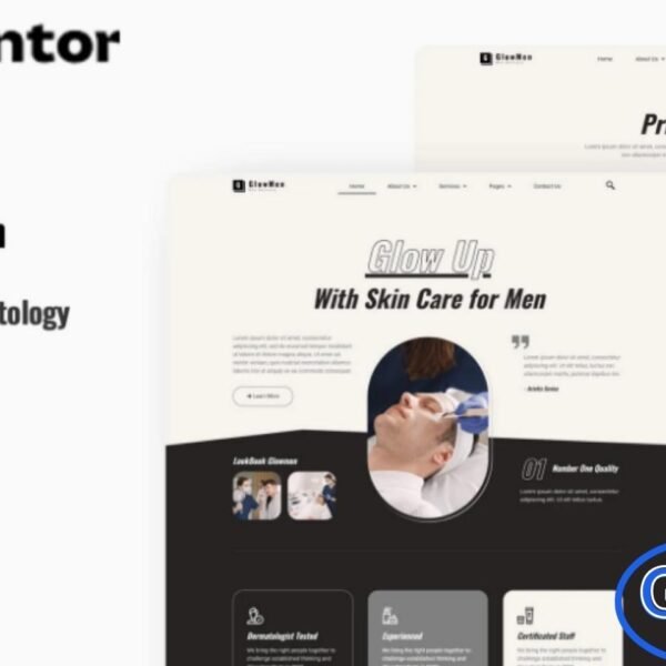Glowmen – Men Skincare & Dermatology Elementor Template Kit Glowmen is a modern and professional Elementor Template Kit designed specifically for men’s skincare, dermatology clinics, and grooming services. With its clean and stylish design, Glowmen helps you build a fully functional WordPress website effortlessly using the Elementor Page Builder—no coding required.