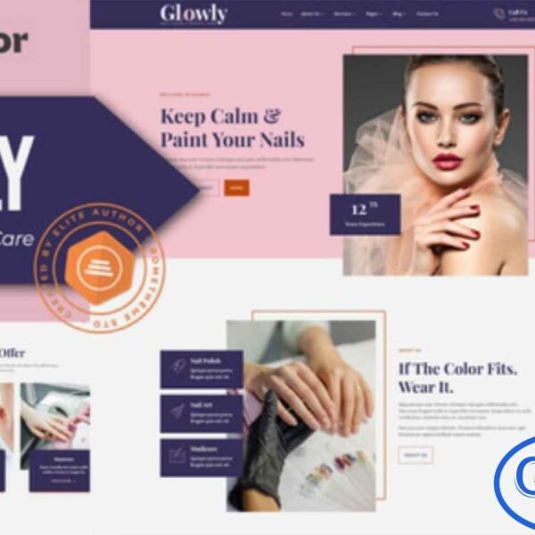 Glowly – Nail Salon & Beauty Care Elementor Template Kit Glowly is a professional and stylish Elementor Template Kit designed for Nail Salons, Nail Art Studios, Beauty Care Centers, and related businesses. With its modern and clean design, Glowly helps you create a fully functional WordPress website quickly using Elementor—no coding required.