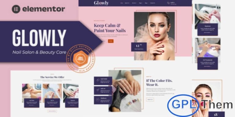 Glowly – Nail Salon & Beauty Care Elementor Template Kit Glowly is a professional and stylish Elementor Template Kit designed for Nail Salons, Nail Art Studios, Beauty Care Centers, and related businesses. With its modern and clean design, Glowly helps you create a fully functional WordPress website quickly using Elementor—no coding required.