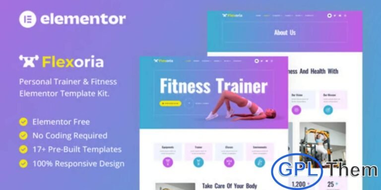 Flexoria – Personal Trainer & Fitness Elementor Template Kit Flexoria is a modern and dynamic Elementor Template Kit crafted for personal trainers, fitness coaches, gyms, and wellness professionals who want to build a strong and engaging online presence. With its clean design, powerful layout structure, and fully responsive interface, Flexoria makes it easy to highlight training programs, client transformations, online coaching, and fitness services.