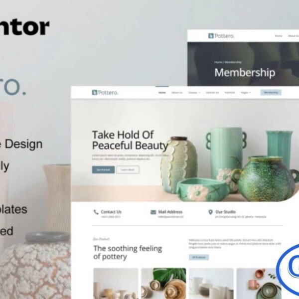 Pottero – Pottery & Ceramics Studio Elementor Template Kit Pottero is a modern and creative Elementor Template Kit designed for pottery and ceramics studios, workshops, and art classes. Perfect for businesses offering private pottery classes, group workshops, or art courses, this kit provides a professional and visually appealing way to showcase your services.