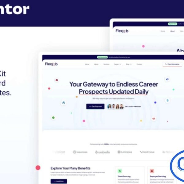 Flexjob – Job Board & Vacancies Elementor Template Kit Flexjob is a modern, clean, and fully responsive Elementor Template Kit designed for job boards, recruitment agencies, HR service providers, and employment platforms. With a sleek and professional layout, this kit makes it easy to build a high-quality website that showcases job listings, hiring services, and recruitment solutions.