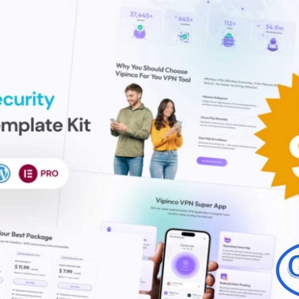 Vipinco – VPN & Proxy Security Elementor Pro Template Kit Vipinco is a professional Elementor Pro Template Kit designed for VPN, proxy, and online security service websites. With a modern and fully responsive layout, this kit makes it easy to showcase your cybersecurity services, features, and solutions.