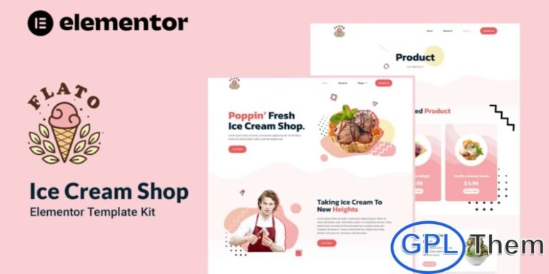 Flato – Ice Cream Shop Elementor Template Kit Flato is a delightful and modern Elementor Template Kit crafted specifically for ice cream shops, dessert cafés, gelato stores, and sweet-themed businesses. Built using the free version of Elementor, this kit allows you to create a beautiful, engaging, and fully responsive website without any coding skills.