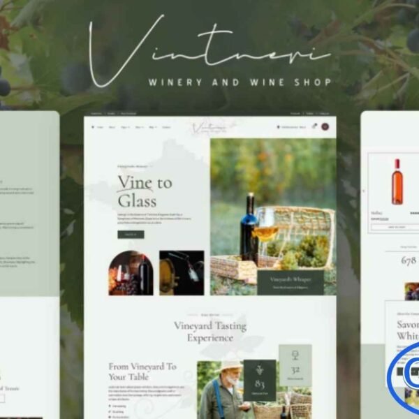 Vintneri – Wine Shop & Winery Elementor Pro Template Kit Vintneri is a stylish Elementor Pro Template Kit designed specifically for wine shops, wineries, and wine-related businesses. With a modern and fully responsive layout, this kit helps you create a professional website to showcase your wines, products, and services effortlessly.