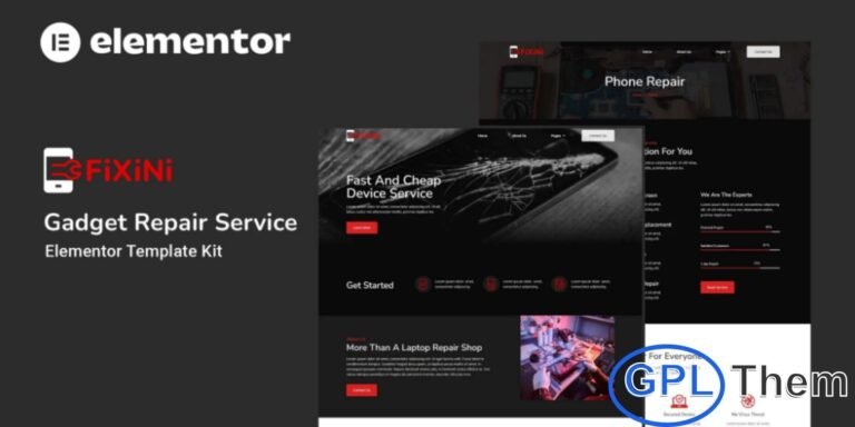 Fixini – Gadget Repair Service Elementor Template Kit Fixini is a professionally designed Elementor Template Kit built for gadget repair services, tech support centers, mobile repair shops, and electronic device specialists. With its clean layout and modern styling, this kit allows you to launch a fully functional website quickly using the Elementor Page Builder—no coding required.