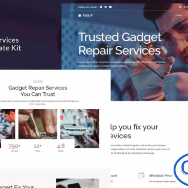 FixUp – Gadget Repair Services Elementor Template Kit FixUp is a modern and clean Elementor Template Kit crafted specifically for gadget repair service providers, tech specialists, and electronic repair companies. Designed to work seamlessly with the free version of Elementor, this kit allows you to build a professional website quickly and effortlessly using intuitive drag-and-drop editing.