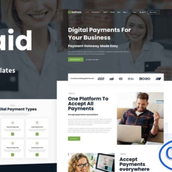 GetPaid – Payment Gateway & Fintech Service WordPress Elementor Template Kit GetPaid is a premium Elementor Template Kit crafted for payment gateways, fintech platforms, online transaction services, and global money transfer solutions. Designed to help you build a professional, high-converting website with ease, this kit offers clean layouts and powerful fintech-focused sections that highlight your services effortlessly.