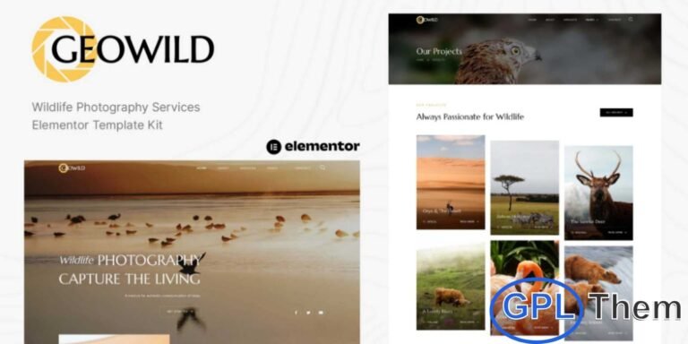 Geowild – Wildlife Photography Services Elementor Template Kit Geowild is a professionally crafted Elementor Template Kit designed for wildlife photography, animal photography, nature portfolios, and landscape photographers who want a visually striking online presence. With its clean, modern, and minimalist layout, this kit makes it effortless to showcase breathtaking images and build a compelling photography website.