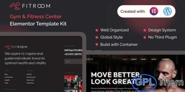 Fitroom – Gym & Fitness Center Elementor Template Kit Fitroom is a powerful and modern Elementor Template Kit designed to help you build a high-impact website for your gym, fitness center, or wellness studio. Packed with 19 professionally crafted templates, it provides everything you need to showcase your facilities, highlight membership plans, promote classes, and engage visitors with eye-catching Opt-in Popups.