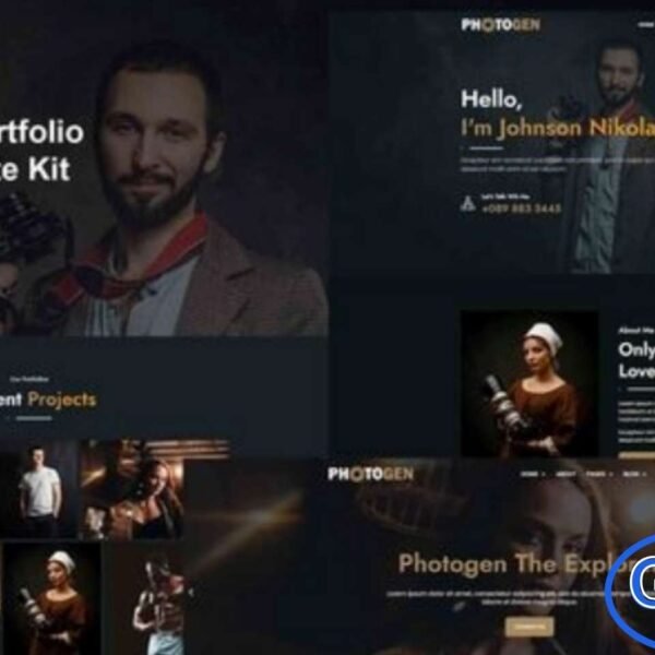 Photogen – Photography & Portfolio Elementor Template Kit Photogen is a modern and professional Elementor Template Kit designed for photographers, videographers, creative studios, and professionals who want to showcase their work effectively. Ideal for portfolios, movies, business presentations, and personal projects, this kit provides an attractive and functional platform to display your work to clients.