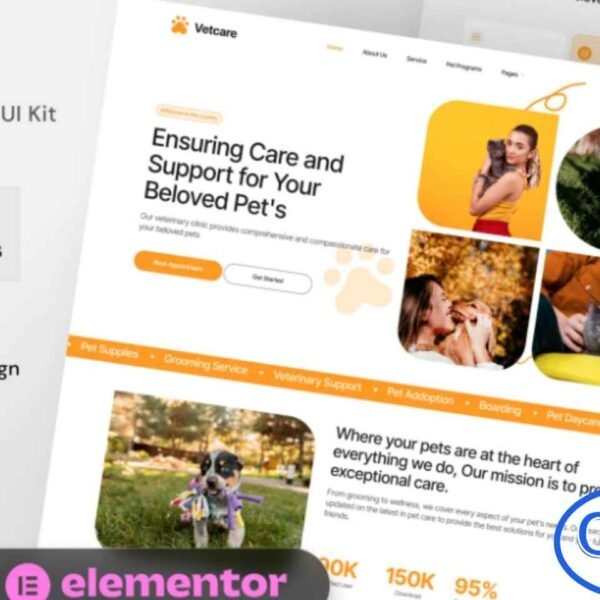Vetcare – Pet Care & Veterinary Elementor Pro Template Kit Vetcare is a beautifully designed Elementor Pro Template Kit created specifically for pet care and veterinary service websites. Perfect for animal shelters, pet boarding, dog daycare, grooming salons, and veterinary clinics, this kit allows you to build a professional and engaging online presence with ease. Designed for versatility, it helps you showcase all types of pet-related services without writing a single line of code.