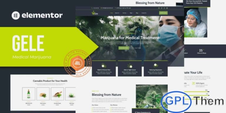 Gele – Medical Marijuana & Medicine Elementor Template Kit Gele is a professionally crafted Elementor Template Kit designed for medical marijuana, cannabis medicine, CBD products, herbal treatments, and research-focused websites. With a clean, modern, and visually appealing layout, this kit helps you present medical cannabis services and information with clarity and credibility.