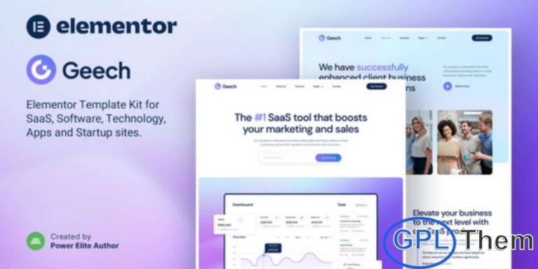 Geech – SaaS & Tech Startup Company Elementor Template Kit Geech is a sleek, modern Elementor Template Kit crafted specifically for SaaS platforms, tech startups, software companies, and IT service providers. Designed to help you build a high-impact digital presence, this kit delivers clean layouts that highlight your products, apps, and cloud-based solutions with clarity and style.