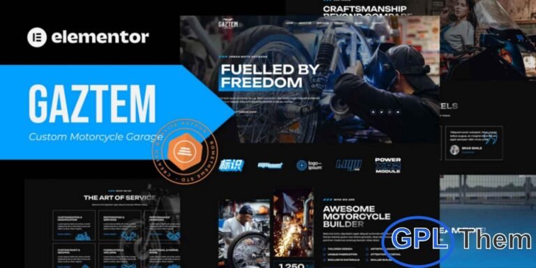 Gaztem – Custom Motorcycle Garage Elementor Template Kit Gaztem is a bold and modern Elementor Template Kit crafted specifically for custom motorcycle garages and automotive workshops. Designed for custom bike builders, motorcycle service centers, specialty garages, and motorcycle clubs, this kit delivers a powerful and stylish online presence that captures the spirit of craftsmanship and performance.