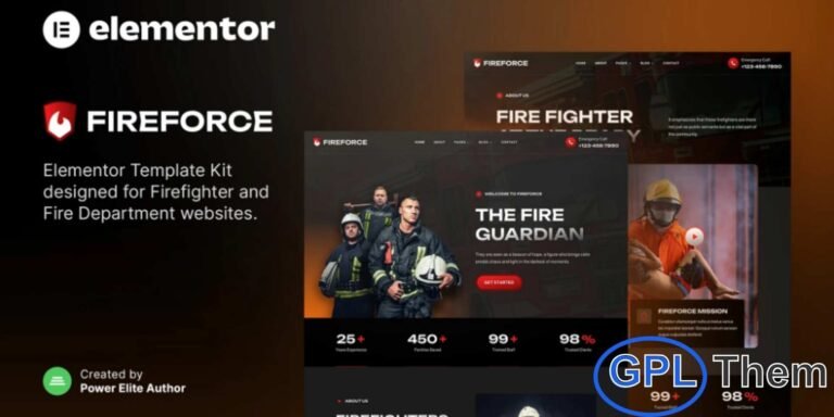 Fireforce – Firefighter & Fire Department Elementor Template Kit Fireforce is a modern and professional Elementor Template Kit designed for firefighters, fire departments, and emergency service organizations. Perfect for showcasing fire prevention programs, safety plans, firefighting services, and team members, this kit provides a clean and polished design that elevates your online presence.