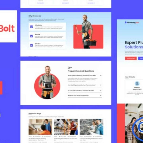 Plumbing Bolt – Plumbing Services Elementor Template Kit Plumbing Bolt is a premium Elementor Template Kit designed exclusively for plumbing service providers who want a clean, professional, and highly engaging online presence. This template kit makes it easy to build a modern website that highlights your plumbing expertise without any coding required.