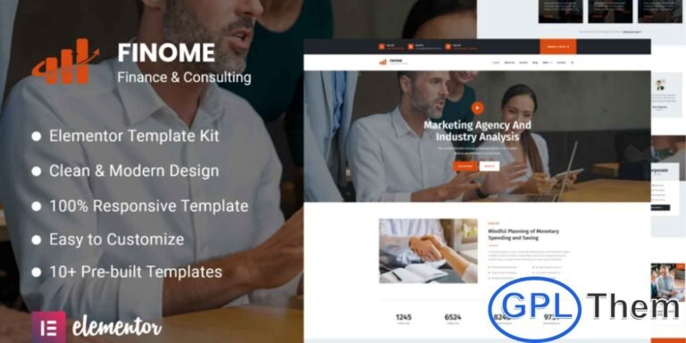 Finome – Finance & Business Elementor Template Kit Finome is a modern and professional Elementor Template Kit crafted for Finance, Business, and Consulting websites. Perfect for financial advisors, consulting firms, insurance agencies, loan services, tax assistance, and other corporate sectors, this kit delivers a polished online presence tailored to meet client expectations.