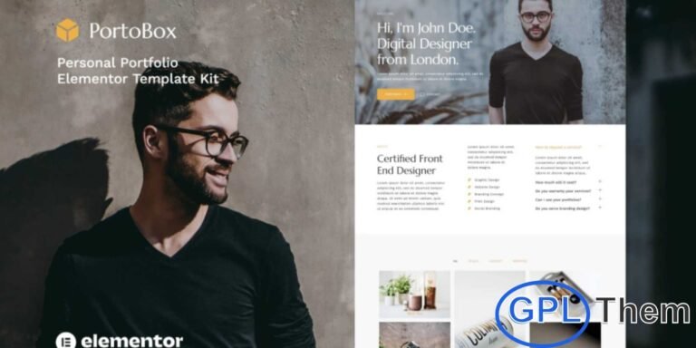 PortoBox – Creative Portfolio Elementor Template Kit PortoBox is a sleek and modern Elementor Template Kit crafted for creative professionals who want to showcase their work with style. Whether you’re a designer, freelancer, artist, photographer, or agency, this kit helps you build a visually impressive portfolio website with ease.