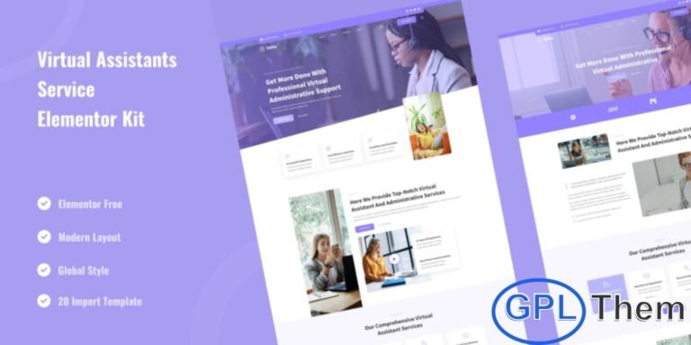 Veha – Virtual Assistant & Administrative Elementor Template Kit Veha is a clean and professional Elementor Template Kit designed specifically for virtual assistants, admin service providers, freelancers, and remote support professionals. Built to work seamlessly with the free version of Elementor, this kit makes it effortless to create a polished and modern website without requiring any coding skills.