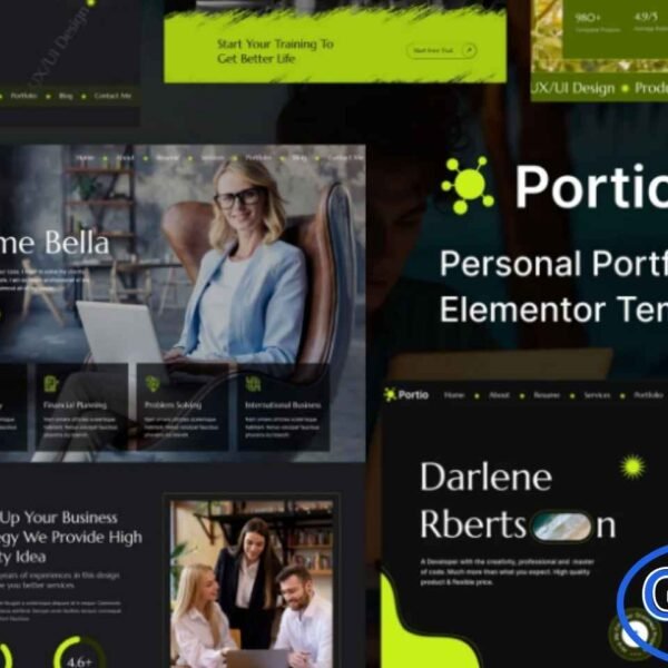 Portio – Portfolio Elementor Template Kit Portio is a modern and stylish Portfolio Elementor Template Kit designed to help you build a professional online presence with ease. Perfect for creatives, freelancers, agencies, and business professionals, this kit delivers a clean, polished aesthetic that elevates your brand. It includes a fully structured design system along with expertly curated imagery, giving your website a premium and cohesive look from the start.