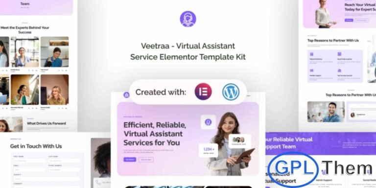 Veetraa – Virtual Assistant Service Elementor Template Kit Veetraa is a modern and comprehensive Elementor Template Kit crafted specifically for virtual assistants, freelance service providers, and remote support agencies. Designed exclusively for WordPress, it allows you to build a professional online presence effortlessly using free plugins—no coding or technical setup required.