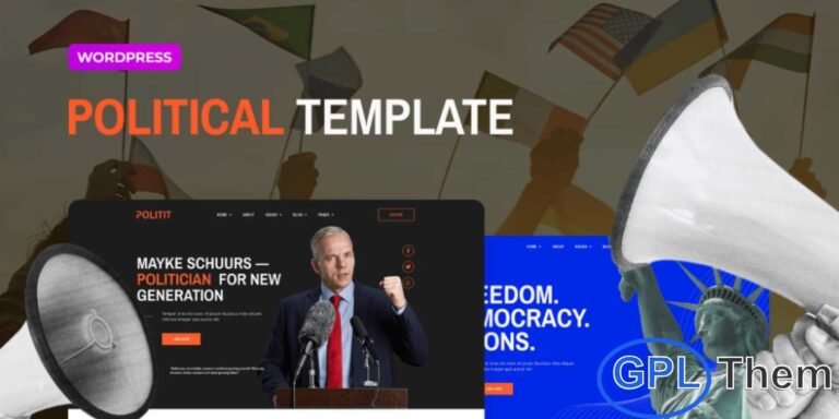 Politit – Political Party Elementor Template Kit Politit is a professionally crafted Elementor Template Kit designed for political parties, election candidates, government leaders, ministers, and public representatives. This kit offers a modern and impactful design ideal for promoting campaigns, sharing political agendas, and connecting with supporters.