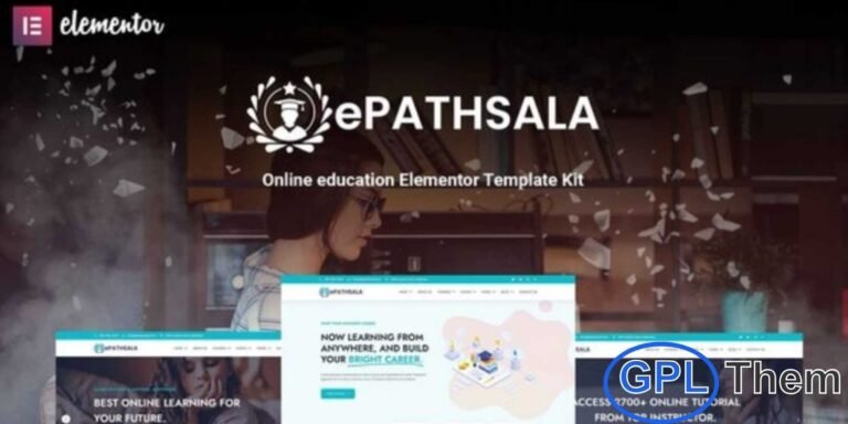 ePathsala – Online Education Elementor Template Kit ePathsala is a modern and user-friendly Elementor Template Kit designed for online education platforms, LMS websites, e-learning courses, schools, training centers, and academic institutions. Built with a clean and intuitive layout, this kit makes it easy to create a fully functional education website in just a few clicks.