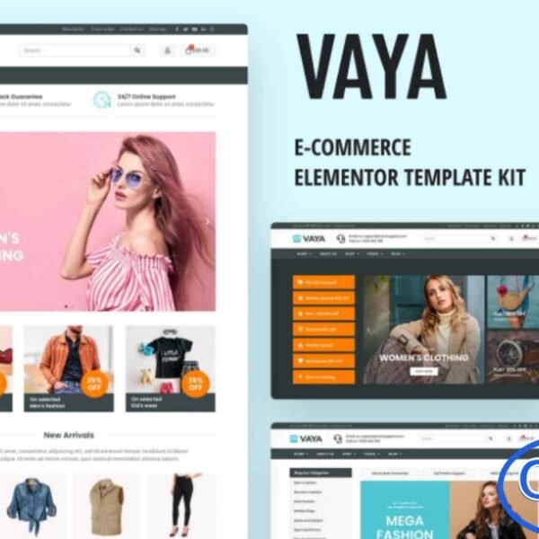 Vaya – E-commerce & WooCommerce Elementor Template Kit Vaya is a modern and versatile Elementor Template Kit designed specifically for WooCommerce and e-commerce businesses. With Vaya, you can quickly create a stunning online store to showcase and sell your products. Its fully responsive, professional design ensures your website looks perfect on all devices. Ideal for fashion shops, boutiques, and online stores, Vaya comes with pre-built layouts for product pages, shop pages, and sales promotions, making it easy to launch your e-commerce business without coding.