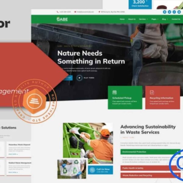 Gabe – Waste Pickup & Management Elementor Template Kit Gabe is a professionally designed Elementor Template Kit tailored for waste pickup, management, and recycling service websites. Perfect for sanitation companies, waste disposal services, recycling programs, and environmental initiatives, this kit provides a modern, clean, and visually appealing layout.