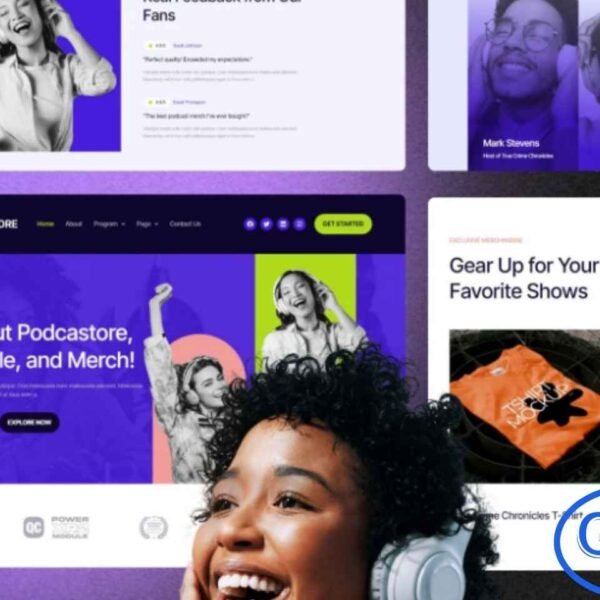 Podcastore – Podcast & Merch Store Elementor Template Kit Podcastore is a vibrant and professional Elementor Template Kit designed for podcasters, content creators, talent agencies, labels, and broadcasters. This kit provides a bright, engaging platform to showcase podcasts, merchandise, educational programs, and online content effectively. With its colorful and welcoming homepage, Podcastore ensures visitors enjoy an inviting and memorable browsing experience.