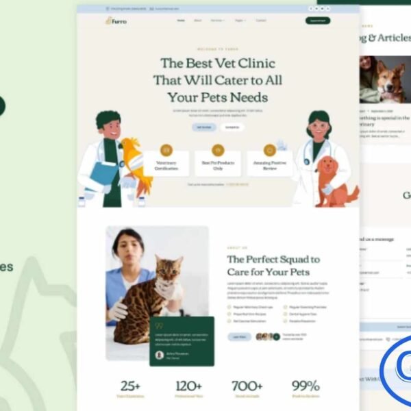 Furro – Pet Care & Veterinary Elementor Template Kit Furro is a professionally designed Elementor Template Kit tailored for pet care businesses, veterinary clinics, pet salons, daycare centers, pet hospitals, and pet stores. Featuring a clean, modern, and visually appealing design, Furro makes it easy to build a professional online presence that highlights your services, team, and facilities.