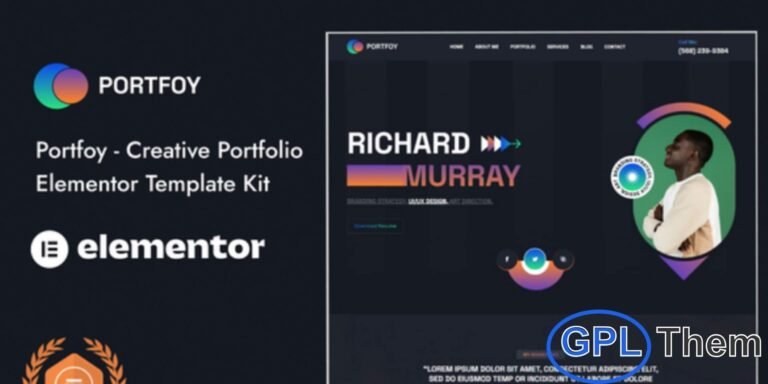 Portfoy – Portfolio Elementor Template Kit Portfoy is a modern and professional Elementor Template Kit designed to help you create a stunning portfolio website effortlessly. Ideal for freelancers, designers, artists, photographers, and creative professionals, it allows you to showcase your work, projects, and achievements with style. Built using the Elementor Page Builder, Portfoy provides full drag-and-drop customization, enabling you to personalize every element without any coding knowledge.