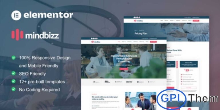 MindBizz – Business Consulting Elementor Pro Template Kit MindBizz is a premium Elementor Pro Template Kit designed for creating professional business consulting websites with ease. Perfect for business coaches, mentors, trainers, consultants, speakers, therapists, and online course creators, this kit provides all the essential layouts to showcase your expertise and services effectively.