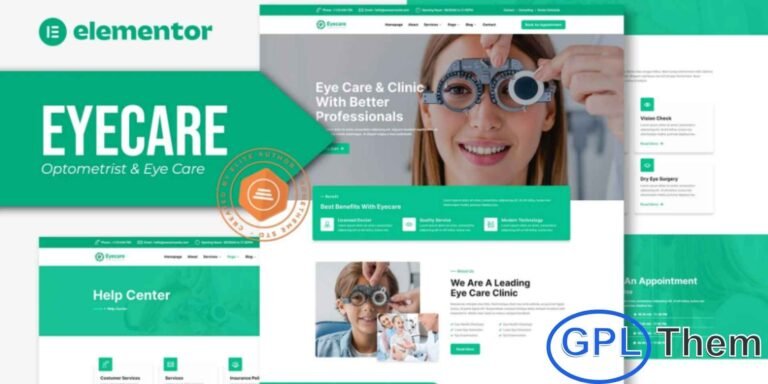 Eyecare – Optometrist & Eye Care Elementor Template Kit Eyecare is a modern and fully responsive Elementor Template Kit designed for optometrists, eye clinics, and vision care services. With 14+ pre-built templates, this kit offers a clean, professional, and easily customizable design that makes creating your website fast and effortless.
