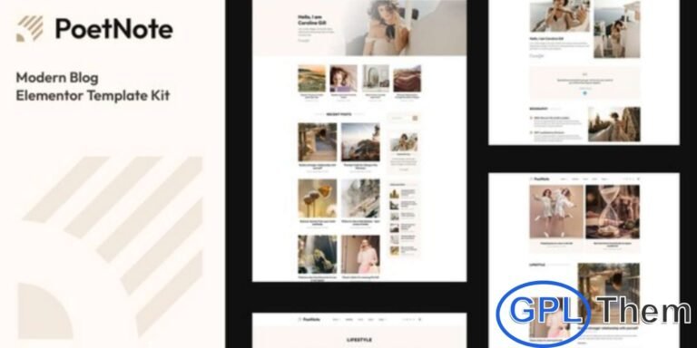 PoetNote – Modern Blog Elementor Pro Template Kit PoetNote is a sleek and modern Elementor Pro Template Kit designed for bloggers, writers, creatives, and content creators. Perfect for lifestyle blogs, online magazines, and personal blogs, this kit provides a clean and visually appealing layout to showcase articles, stories, and multimedia content.