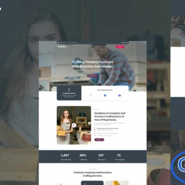 Furnic – Carpenter & Furniture Crafting Elementor Template Kit Furnic is a professionally designed Elementor Template Kit tailored for carpenters, furniture craftsmen, woodworking businesses, and furniture studios. Featuring a clean and modern design, this kit helps showcase your services, portfolio, and craftsmanship with style and professionalism.