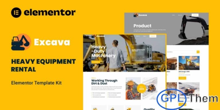 Excava – Heavy Equipment Rental Elementor Template Kit Excava is a modern Elementor Template Kit designed for heavy equipment rental and general contracting businesses. This kit provides a professional and fully responsive platform to showcase your machinery, services, and project offerings.