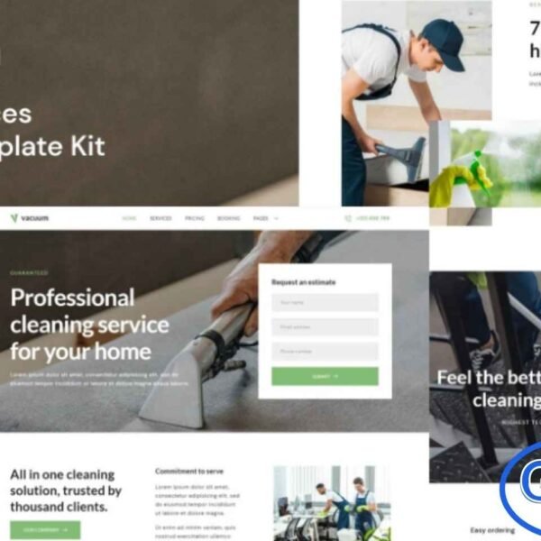 Vacuum – Cleaning Services Company Elementor Template Kit Vacuum is a modern and professional Elementor Template Kit designed specifically for cleaning service companies. Featuring a clean, simple, and fully responsive design, this kit allows you to build a polished website for cleaning businesses, including home cleaning, office cleaning, and commercial cleaning services.
