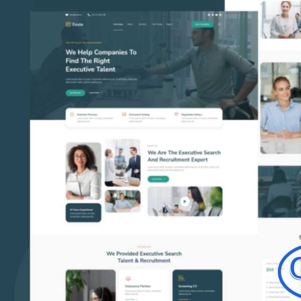 Exuta – Executive Search & Recruitment Service Elementor Template Kit Exuta is a professional Elementor Template Kit crafted for executive search firms, recruitment agencies, and HR consulting services. This kit offers a clean and modern design, providing the perfect platform to showcase job listings, recruitment services, client success stories, and career opportunities.