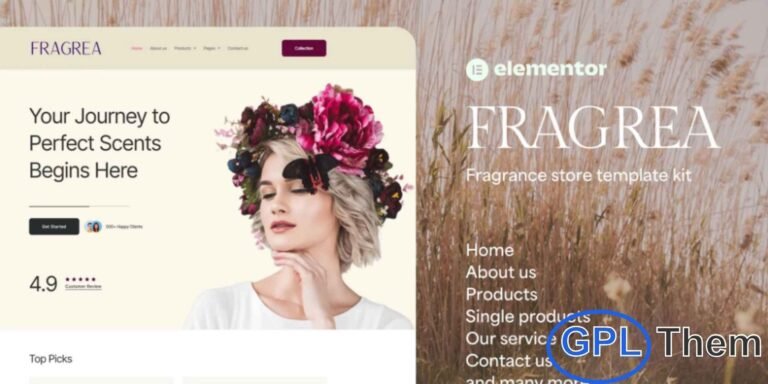 Fragrea – Fragrance Store Elementor Template Kit Fragrea is a luxurious and modern Elementor Template Kit designed for fragrance shops, perfume retailers, and beauty brands. With its elegant and visually appealing layout, Fragrea helps businesses create a sophisticated online presence that captivates visitors. Fully responsive and optimized for all devices, this kit ensures a seamless shopping experience.