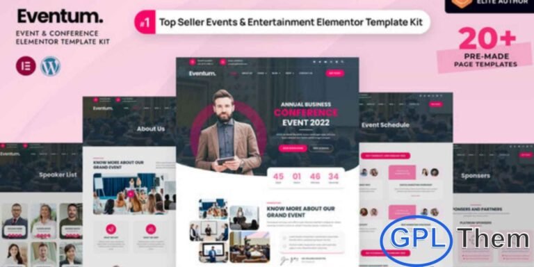 Eventum – Event & Conference Elementor Template Kit Eventum is a versatile Elementor Template Kit designed to create professional websites for conferences, events, exhibitions, expos, festivals, seminars, workshops, and meetups. With a clean and modern design, this template kit allows you to showcase event details, schedules, speakers, and registration options effortlessly.