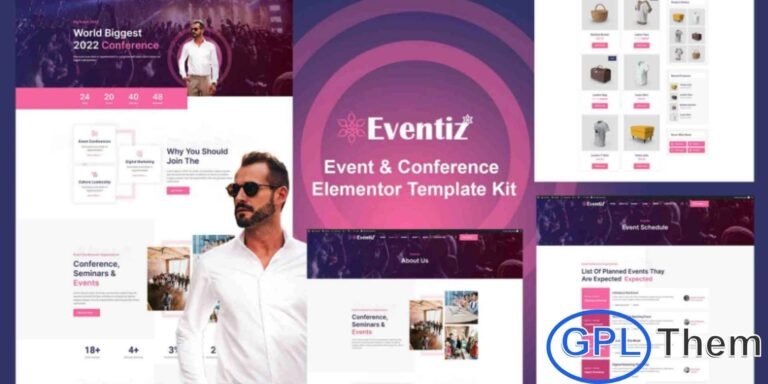 Eventiz – Event & Conference Elementor Pro Template Kit Eventiz is a professional Elementor Pro Template Kit perfect for creating functional and visually appealing websites for conferences, events, meetups, seminars, exhibitions, congresses, and business gatherings. It offers an attractive and effective way to present event details, schedules, speakers, and registration options to your audience.