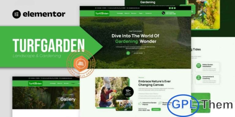 Turfgarden – Landscape & Gardening Elementor Template Kit The Turfgarden – Landscape & Gardening Elementor Template Kit is a professionally designed WordPress template kit perfect for landscaping, gardening, and lawn care businesses. This kit includes a wide range of ready-to-use templates for gardening services, landscape design, decoration, and outdoor maintenance.