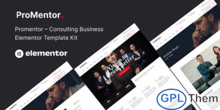 Promentor – Business Consulting Elementor Template Kit Promentor is a professional Elementor Template Kit designed for business consulting firms, corporate advisors, and consulting agencies. With a clean, modern, and professional design, this kit allows you to showcase your services, team, client testimonials, and business solutions effectively.