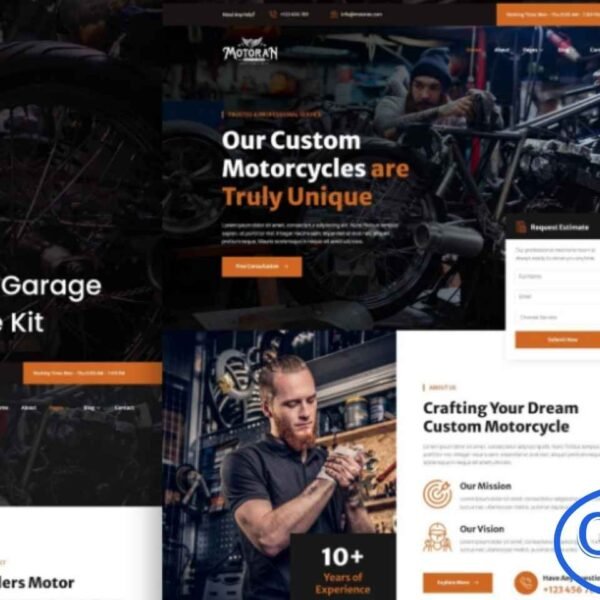 Motoran – Custom Motorcycle Garage Service Elementor Template Kit Motoran is a premium Elementor Template Kit crafted for custom motorcycle garage service websites that want a bold, modern, and professional online presence. Designed with a clean layout and smooth user experience, this kit also fits perfectly for automotive garages, motorcycle workshops, bike repair centers, and other vehicle-related service businesses.
