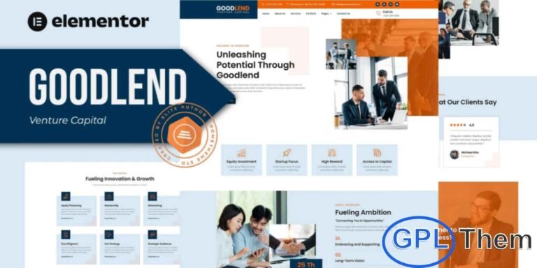 Goodlend – Venture Capital & Investment Elementor Template Kit Goodlend is a professionally crafted Elementor Template Kit designed for venture capital firms, investment companies, private equity groups, and financial service providers. With its modern, polished, and business-focused layout, this kit helps you build a powerful online presence that inspires trust and showcases your financial expertise.