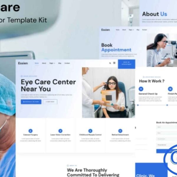 Essien – Eye Care Clinic Elementor Template Kit Essien is a modern and professionally designed Eye Care Clinic Elementor Template Kit, crafted to help optometrists, eye clinics, and vision care centers build a clean and credible online presence with ease. Featuring a fully responsive layout and user-friendly structure, Essien allows you to showcase services, introduce specialists, and highlight treatments without any coding required.