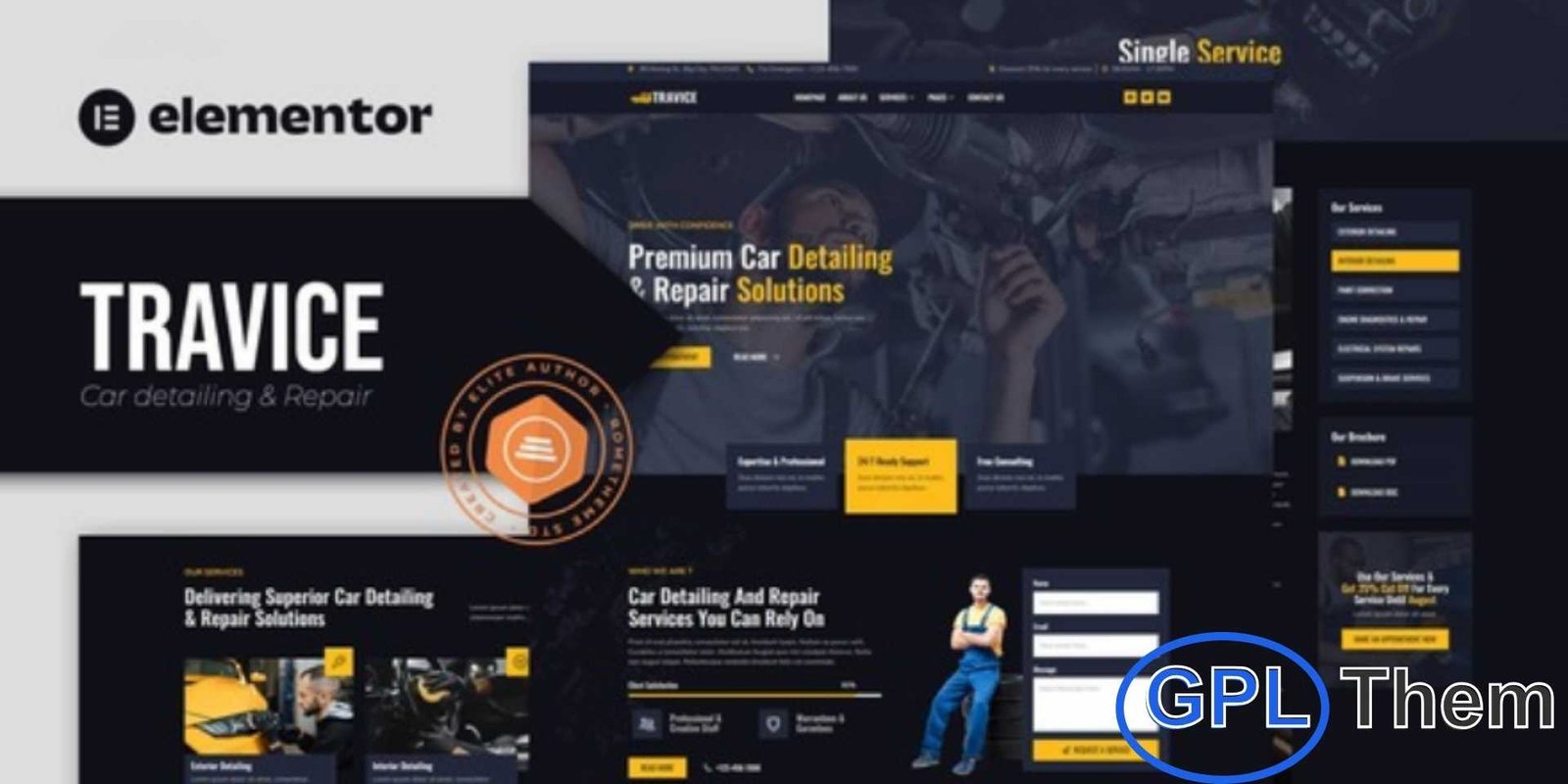 Travice – Car Detailing Service & Car Repair Elementor Template Kit Travice – Car Detailing Service & Car Repair Elementor Template Kit The Travice – Car Detailing Service & Car Repair Elementor Template Kit is expertly crafted for automotive businesses, car detailing services, car repair workshops, and vehicle maintenance centers. This kit provides a complete set of modern, clean, and professional templates ideal for showcasing services such as car painting, car modification, body repair, inspections, mechanic services, and full detailing solutions.